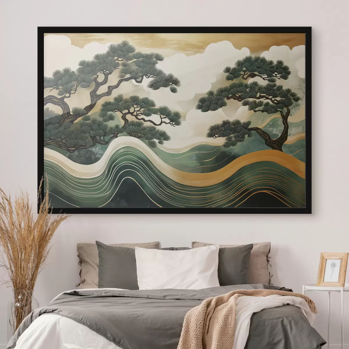 Affiche Paysages abstraits avec des pins, style chinois f44720