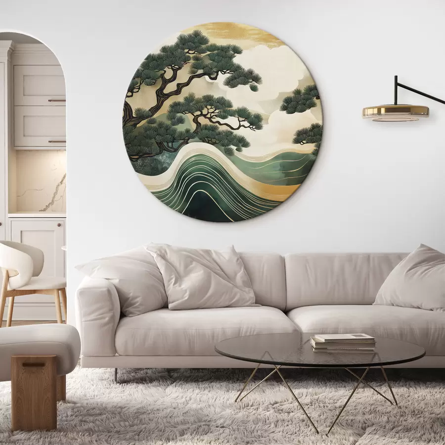  Peintures Paysages abstraits avec des pins, style chinois r44720