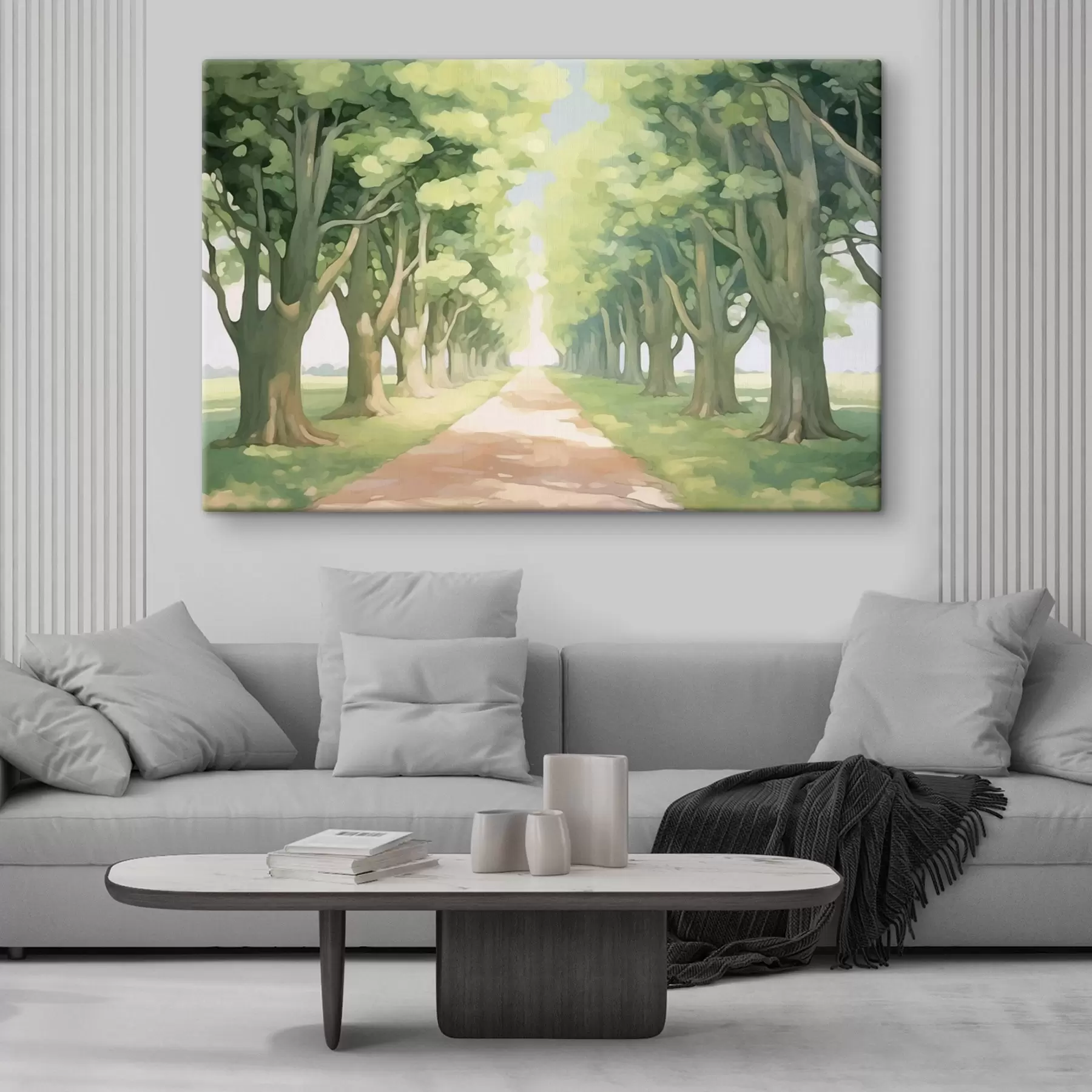 Papier peint photo Allée d'arbres le long du chemin s44727