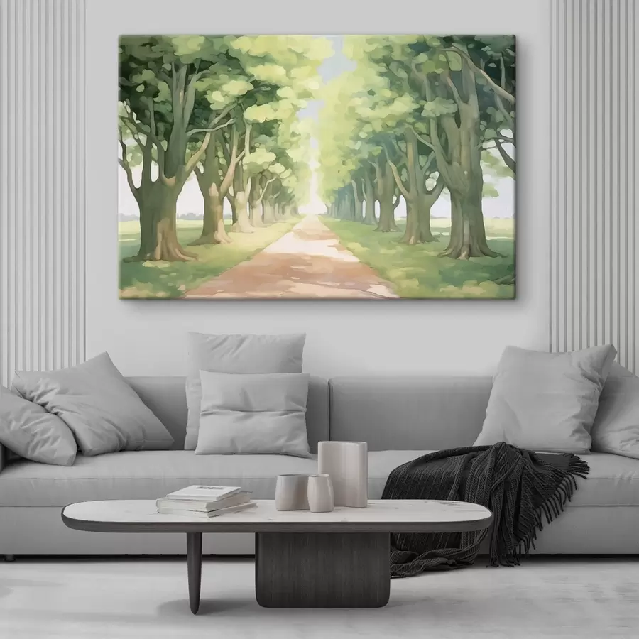  Peintures Allée d'arbres le long du chemin s44727