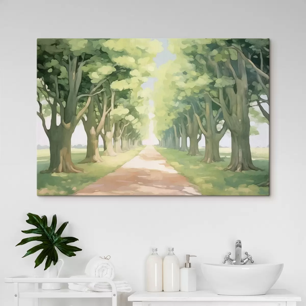  Schilderijen Bomenrij langs het pad s44727