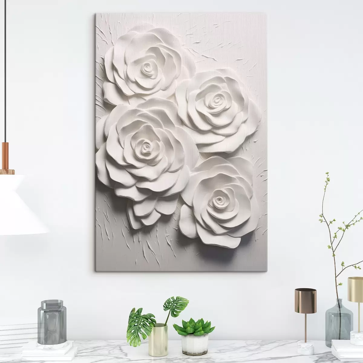  Peintures Roses blanches s44738