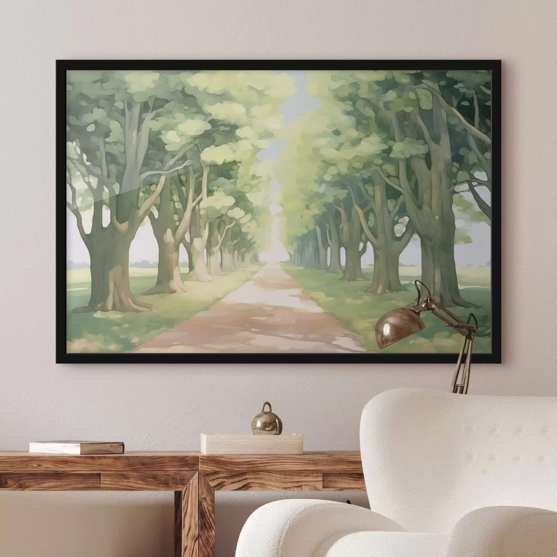 Papier peint photo Allée d'arbres le long du chemin f44727