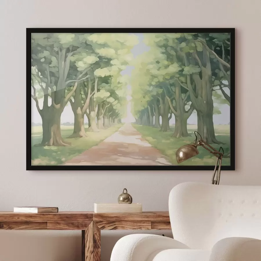 Papier peint photo Allée d'arbres le long du chemin f44727