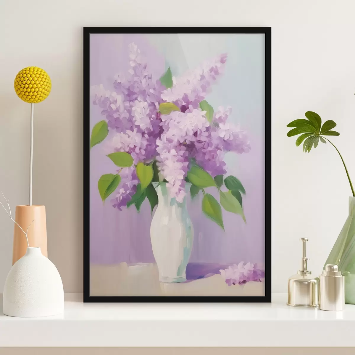Affiche Lilas dans un vase blanc f44735
