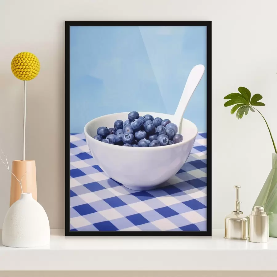 Fotobehang Een kom bosbessen f44737