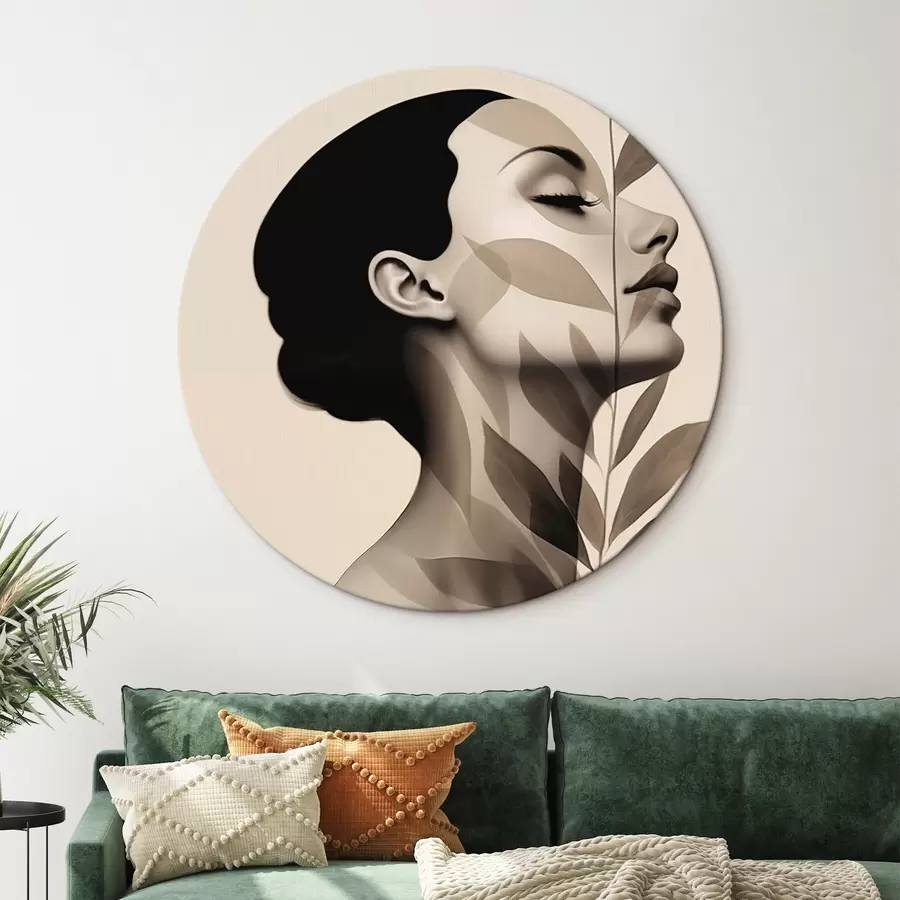  Peintures Profil féminin avec motif floral r44725