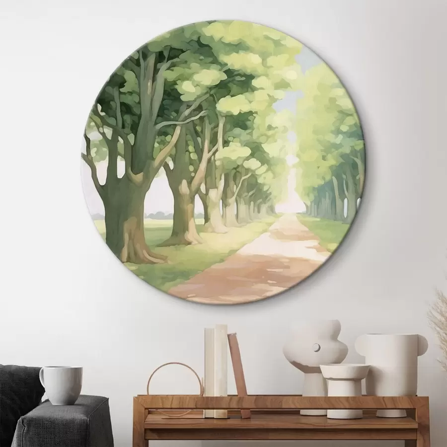  Schilderijen Bomenrij langs het pad r44727