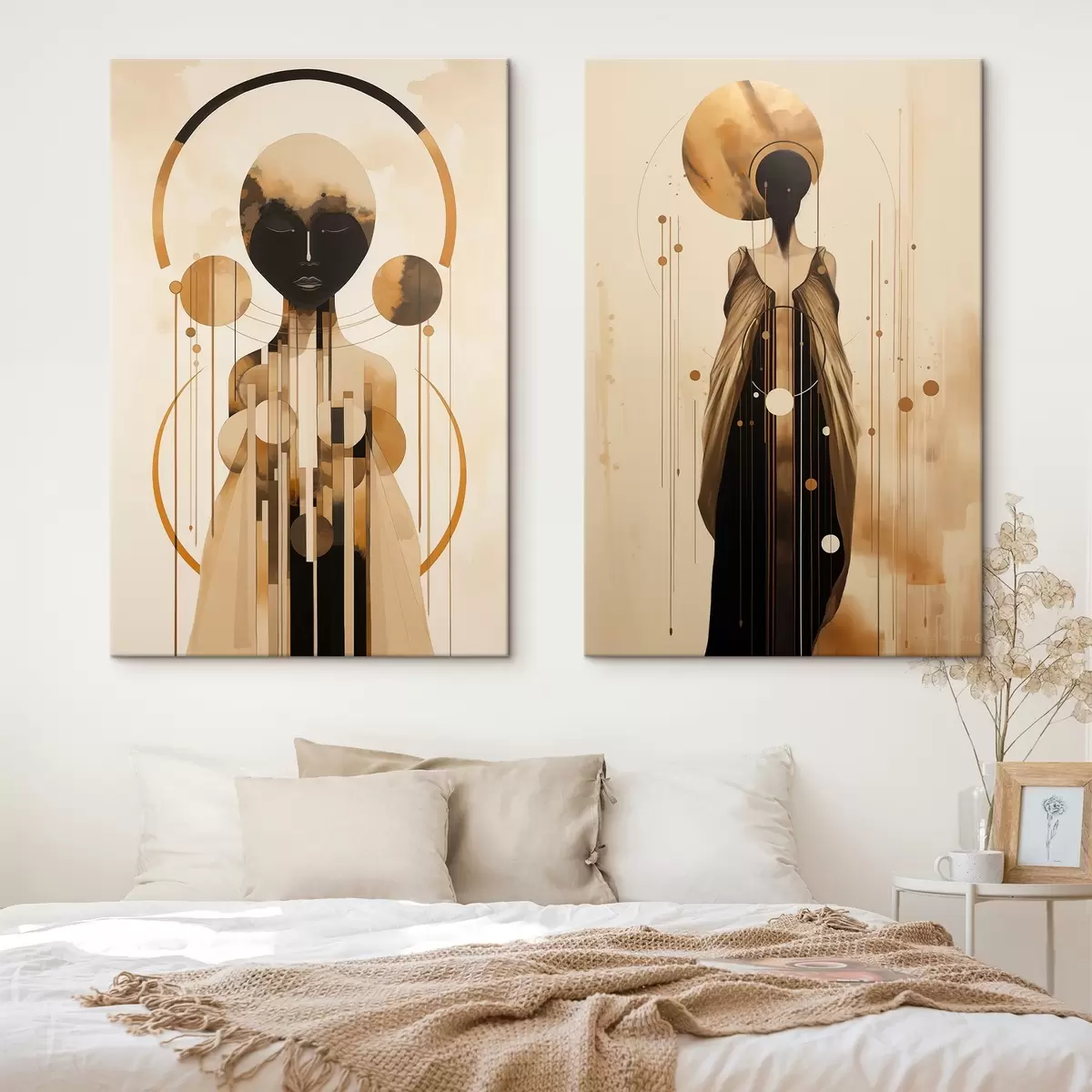  Schilderijen Figuren in moderne abstracte stijl met cirkels m00464