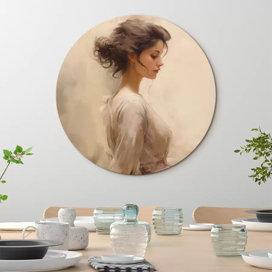  Peintures Douceur d'une femme sur un fond clair r44752