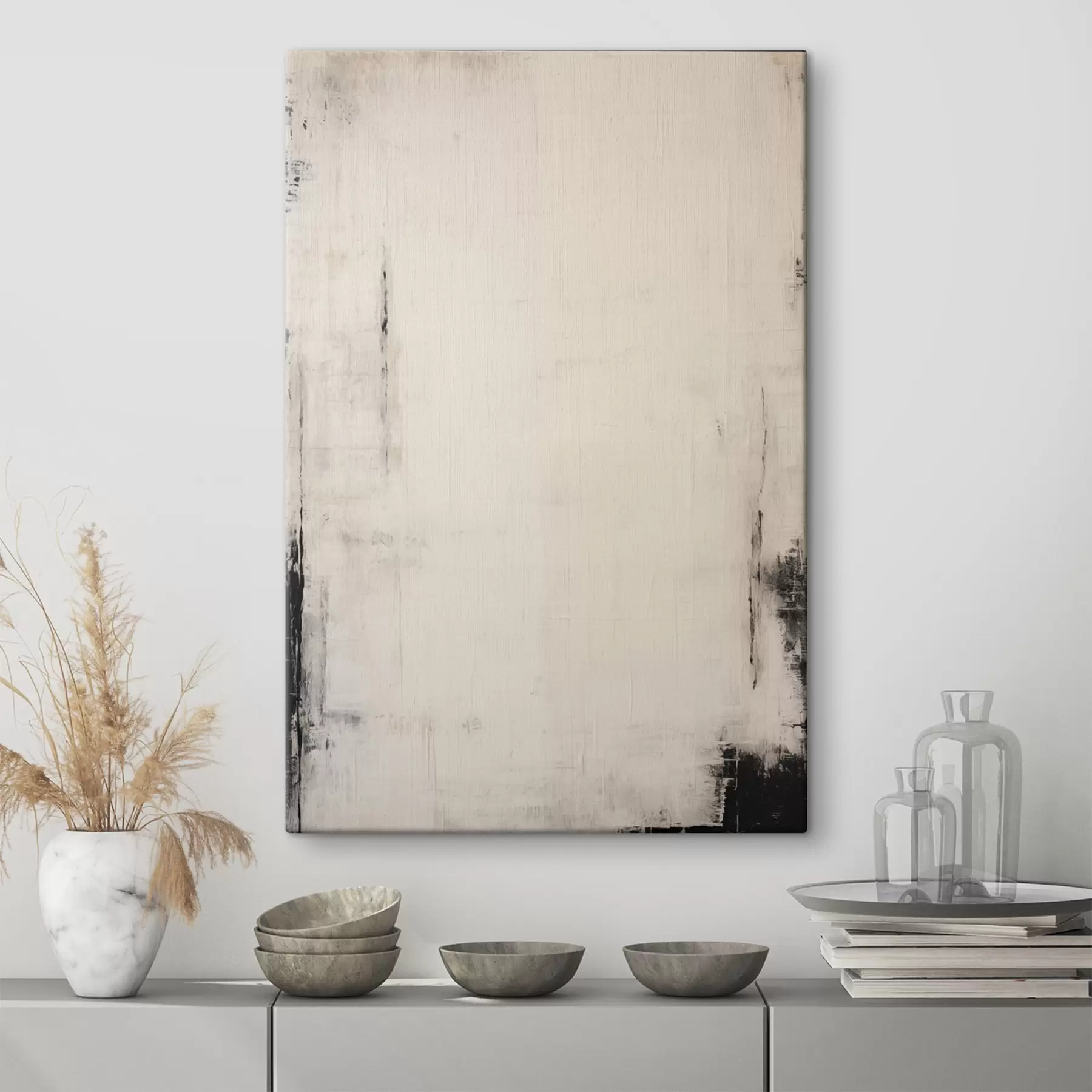  Peintures Fond clair avec des traits foncés s44741