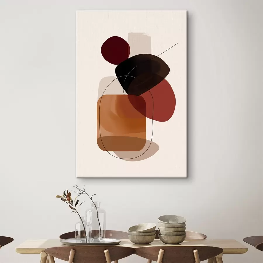  Peintures Composition en palette vin et marron s44758