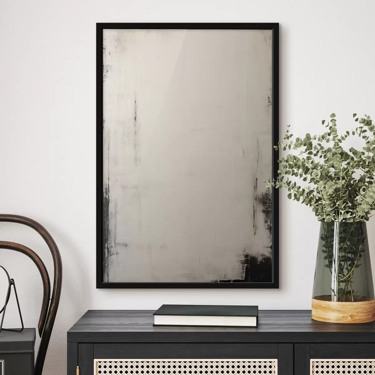 Poster Lichte achtergrond met donkere strepen f44741