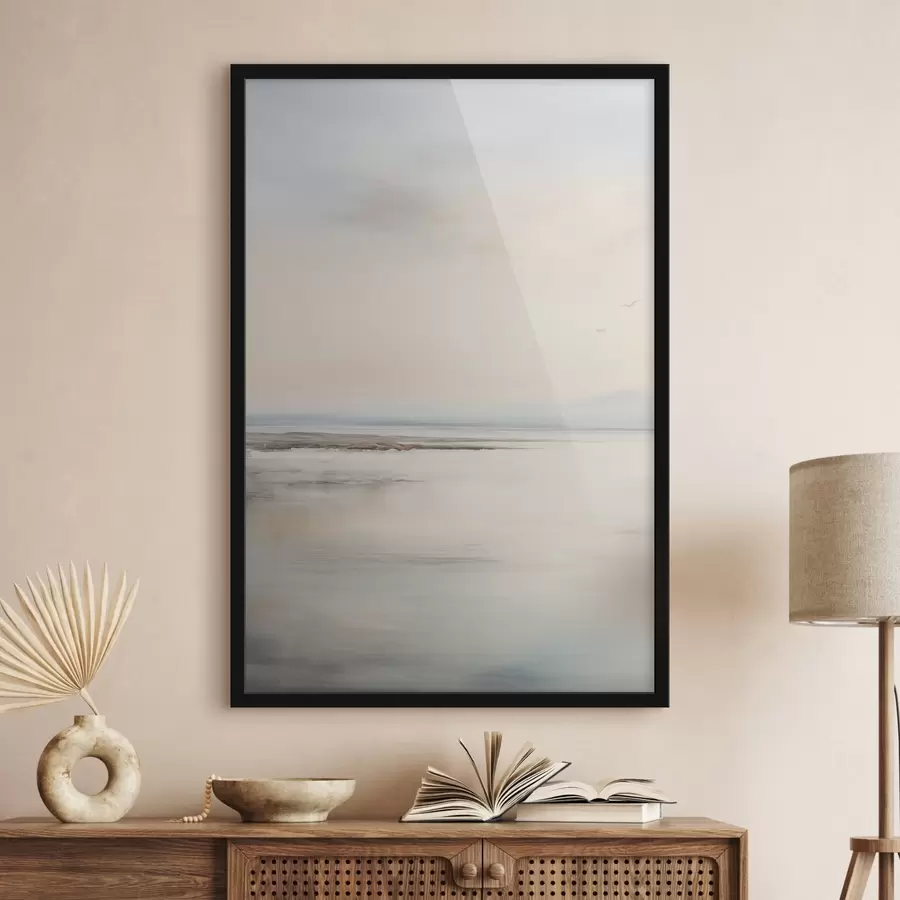 Fotobehang Pastelkleurige zee met horizon f44746