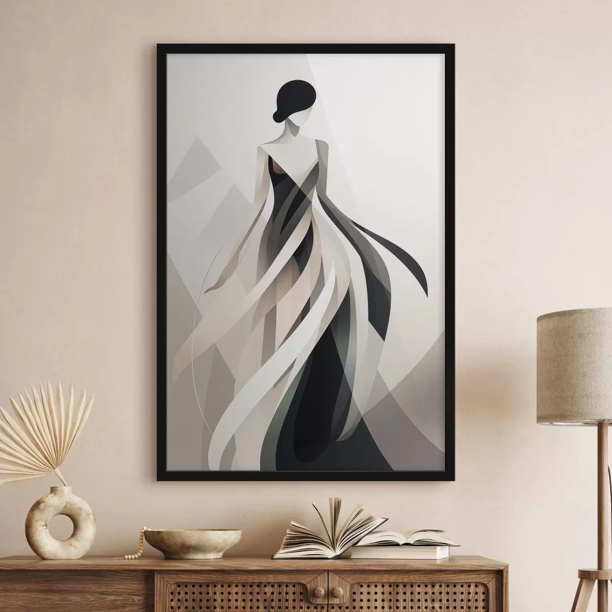 Affiche Figure abstraite en robe longue f44750