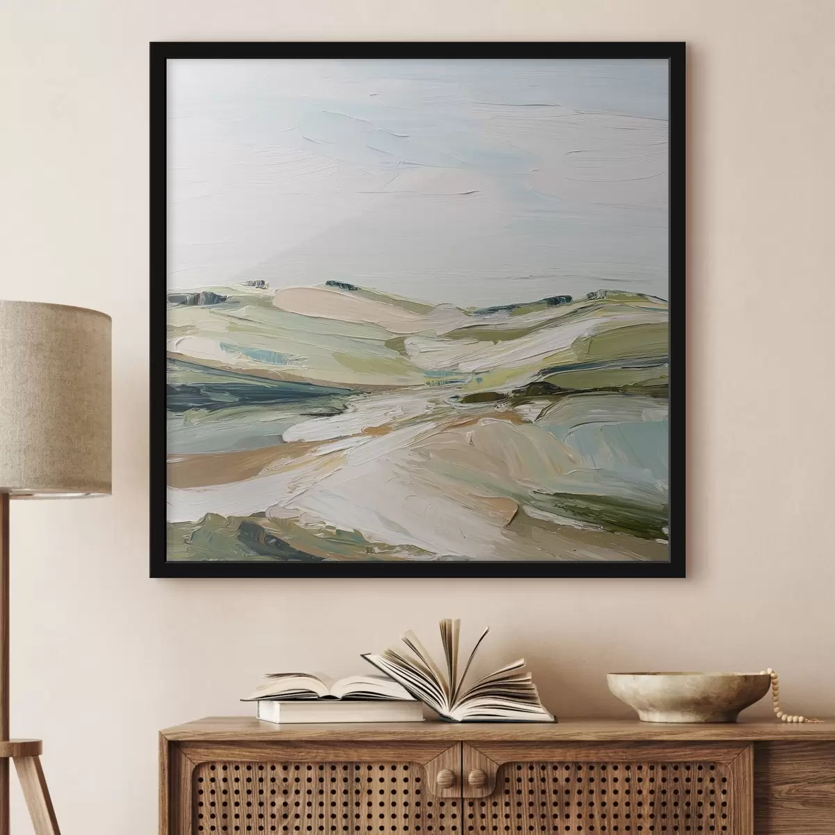 Affiche Collines abstraites aux couleurs douces f44754
