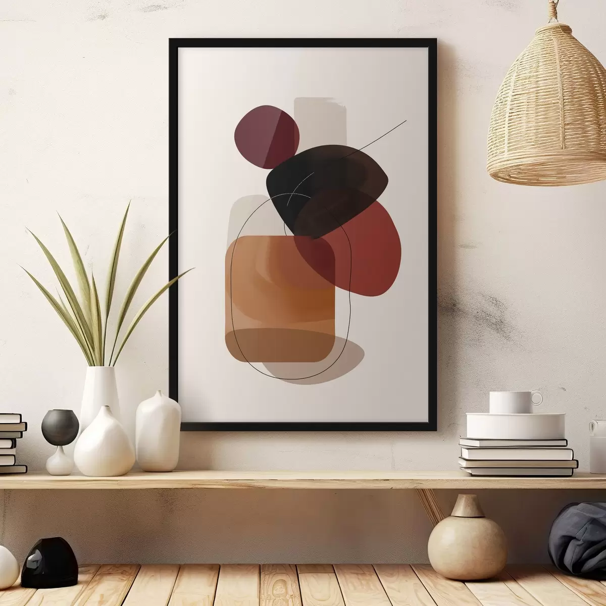 Affiche Composition en palette vin et marron f44758