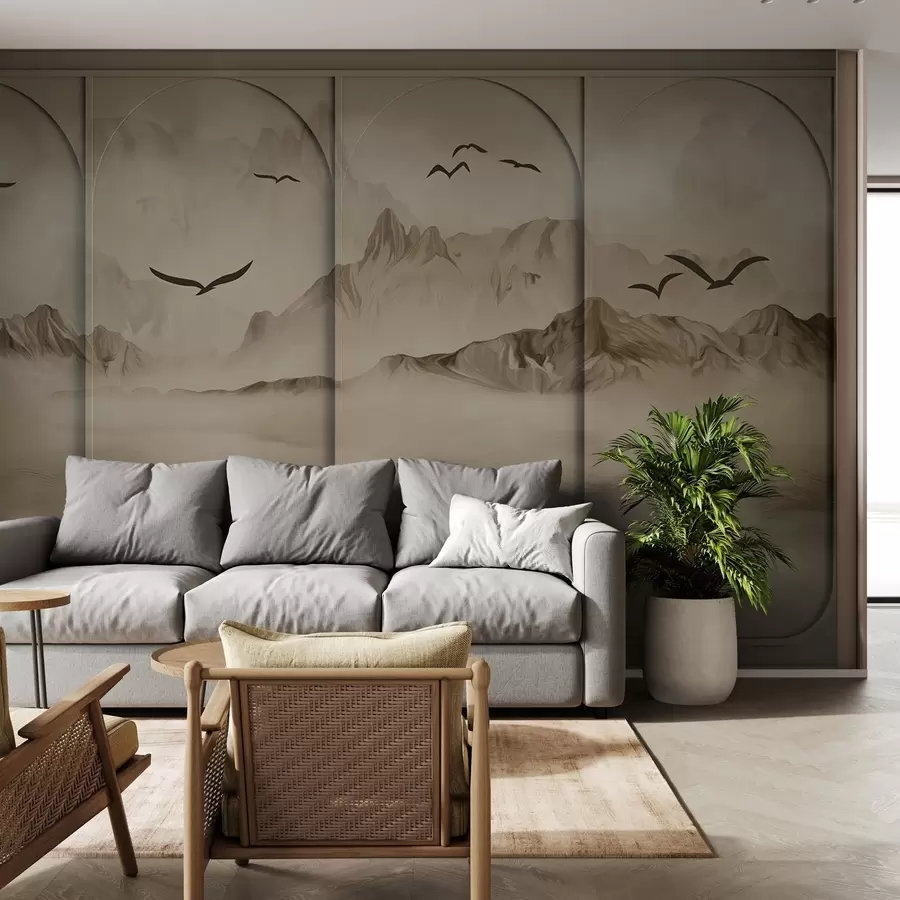 Fotobehang Bergen door panelen w04134v1