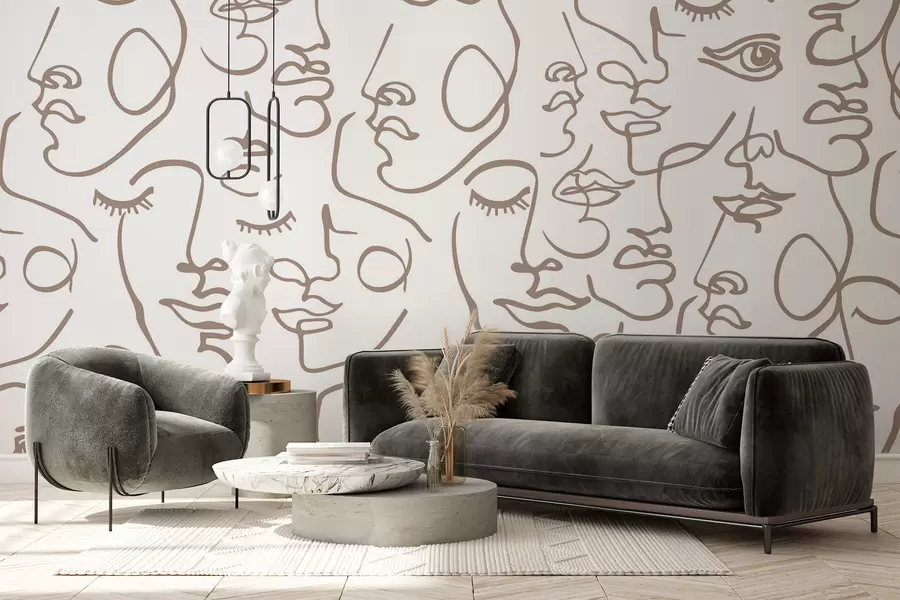 Fotobehang Abstracte gezichten w04121v1