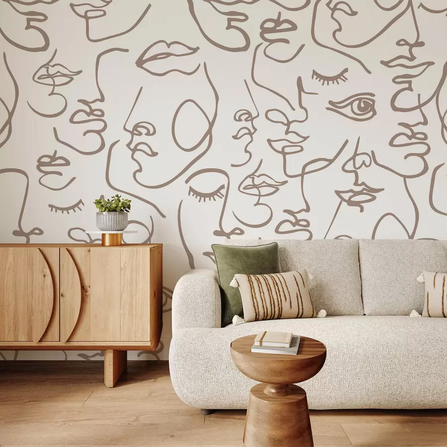 Fotobehang Abstracte gezichten w04121v1