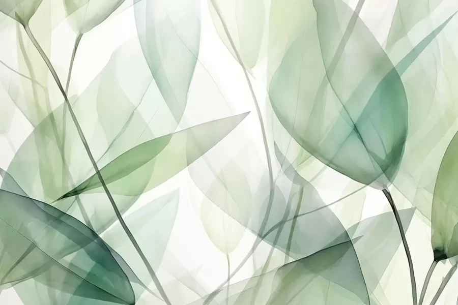 Fotobehang Transparante nerven van bladeren w04145