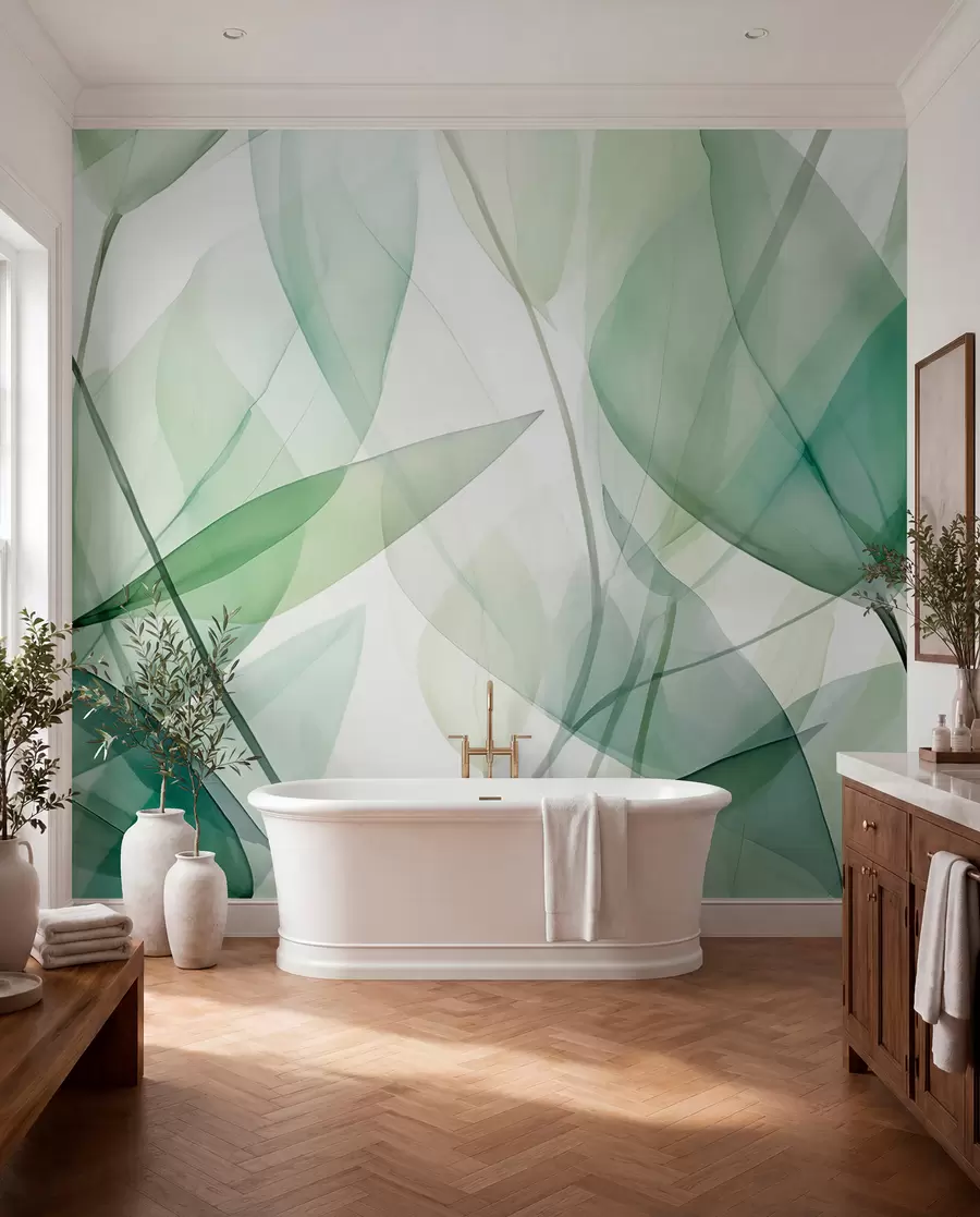 Fotobehang Transparante nerven van bladeren w04145