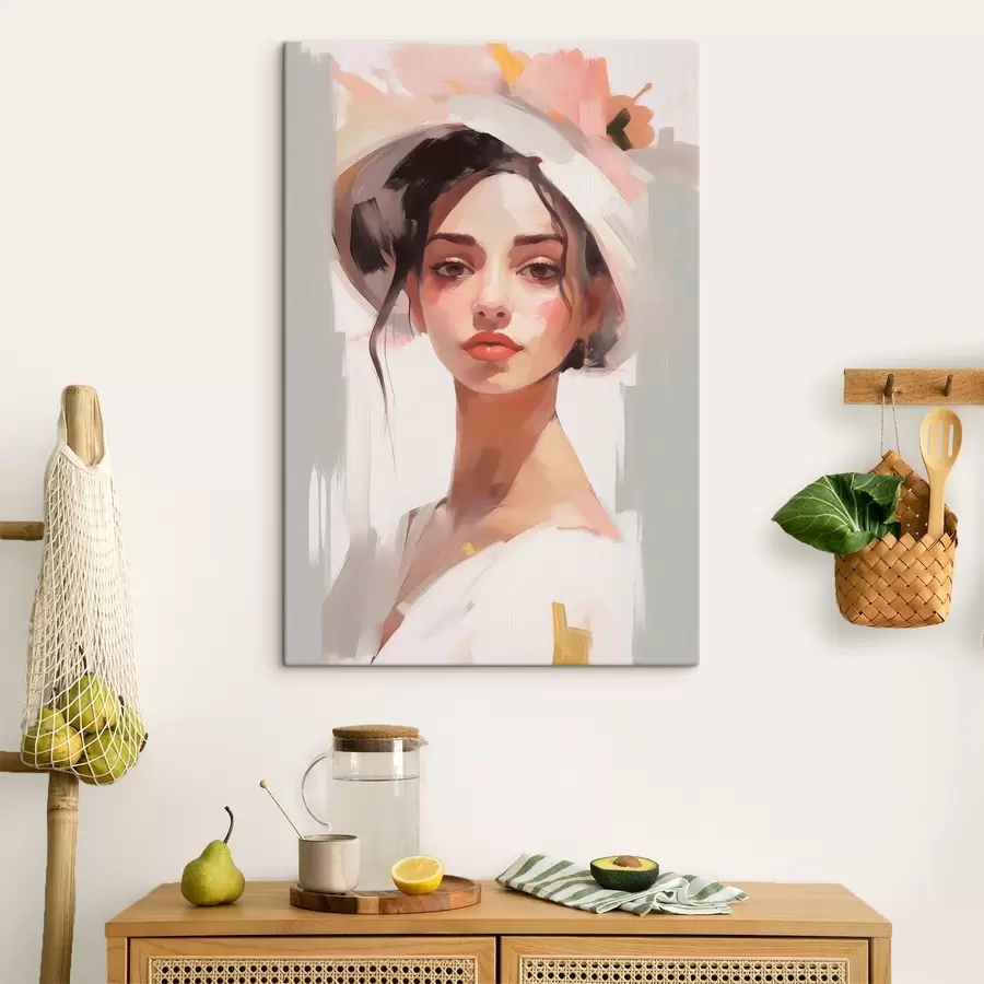  Peintures Fille au chapeau imitation peinture s44778