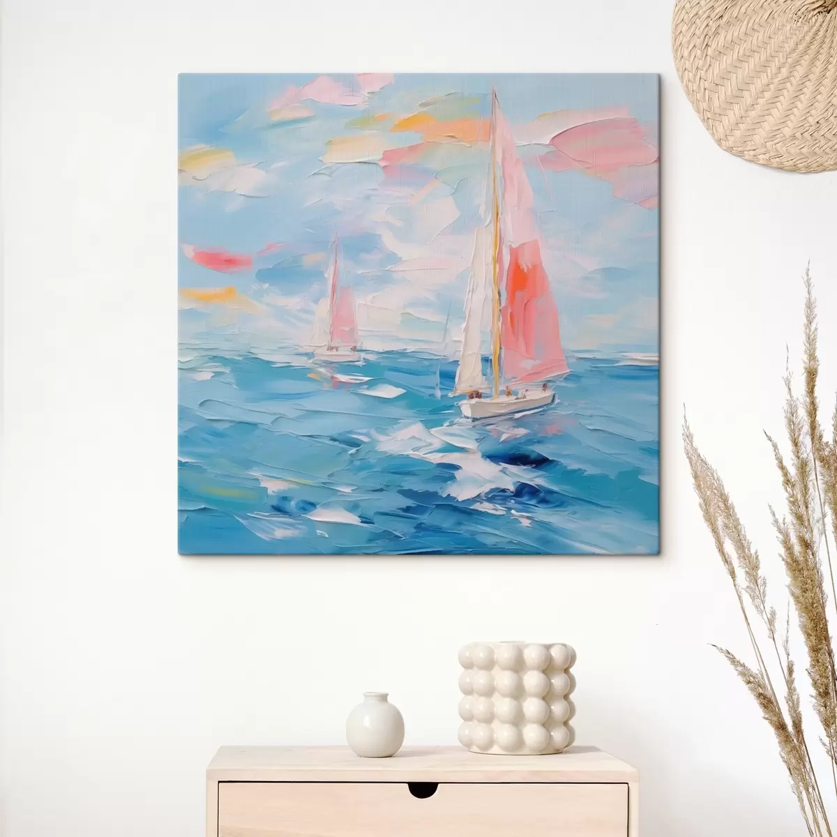  Schilderijen Zeilboten in de zee imitatieschilderij s44780