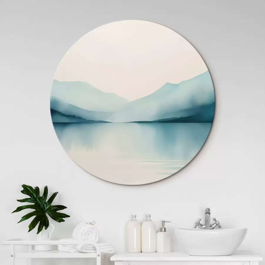  Peintures Montagnes derrière le lac imitation d'aquarelle r44764