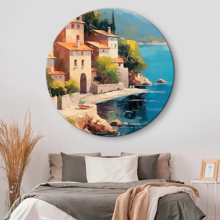  Schilderijen Huizen aan de baai Imitatie van schilderkunst r44773