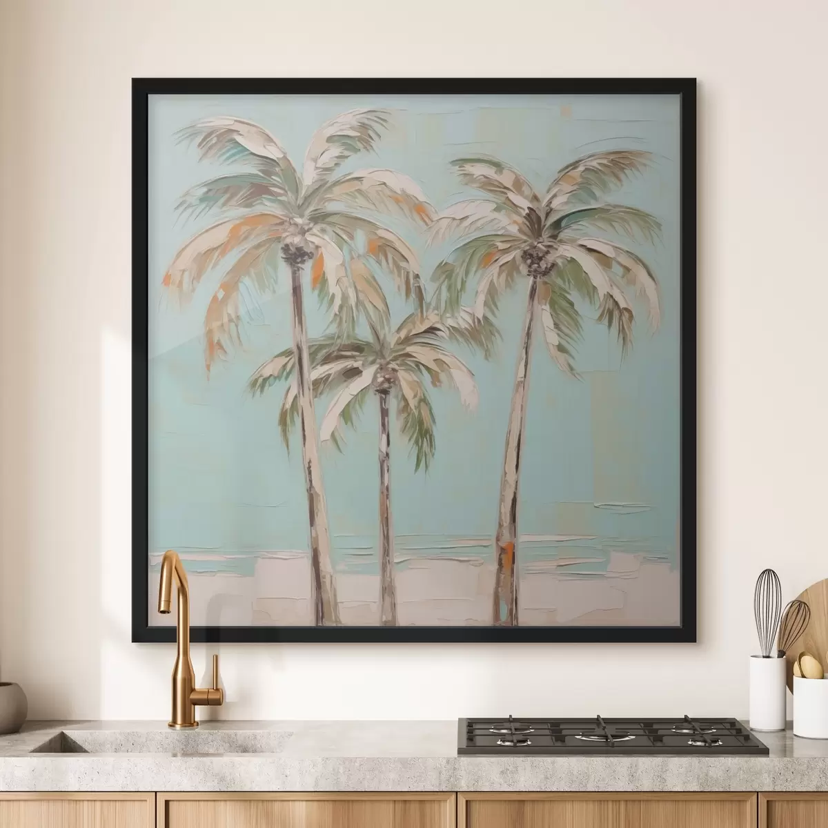 Poster Palmbomen imitatieschilderij f44781