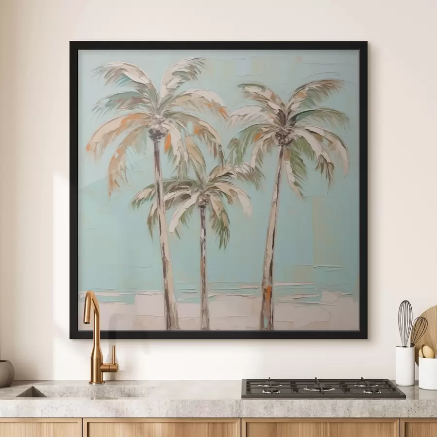 Papier peint photo Peinture imitation palmiers f44781