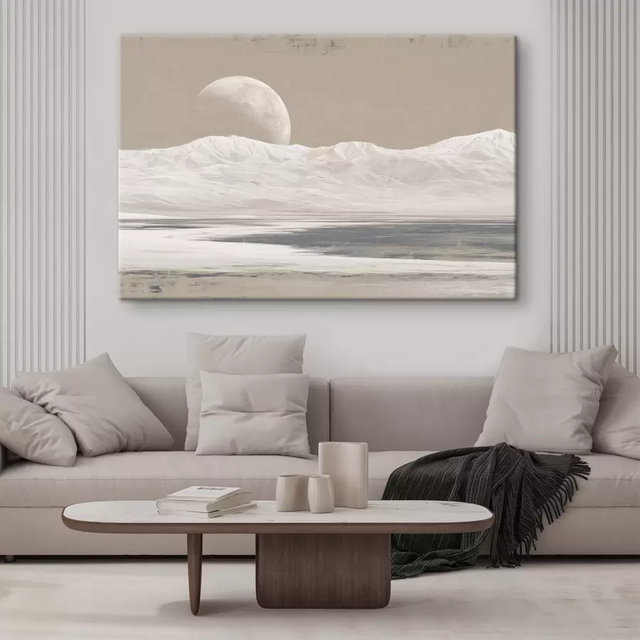  Peintures Paysage de désert avec la lune à l'horizon s44787