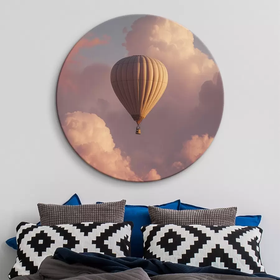  Schilderijen Luchtballon in de zonsondergang met wolken r44790