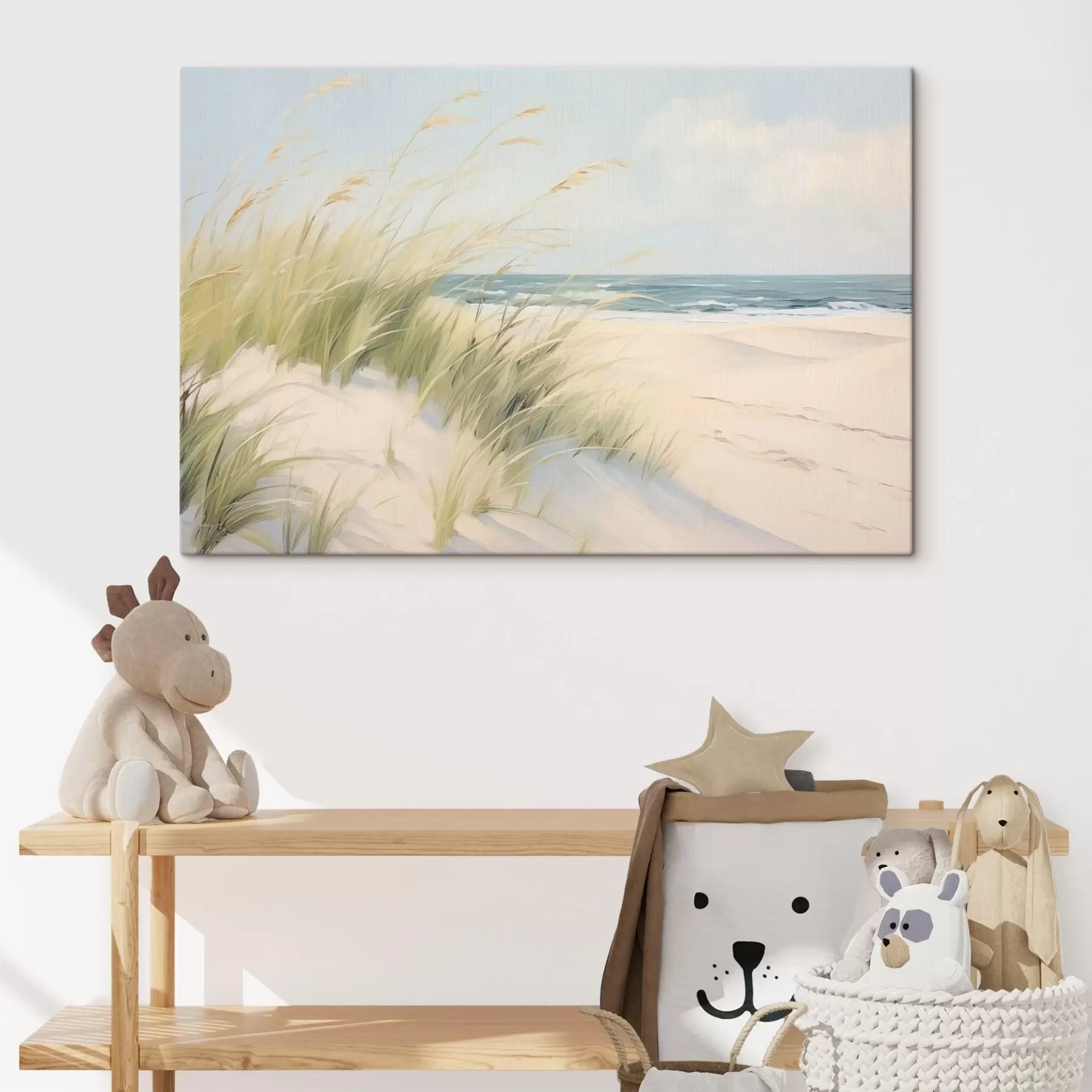Fotobehang Kust met zand en gras s44806