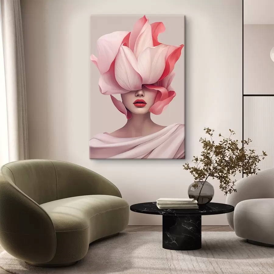  Peintures Portrait de femme avec de grands pétales s44812