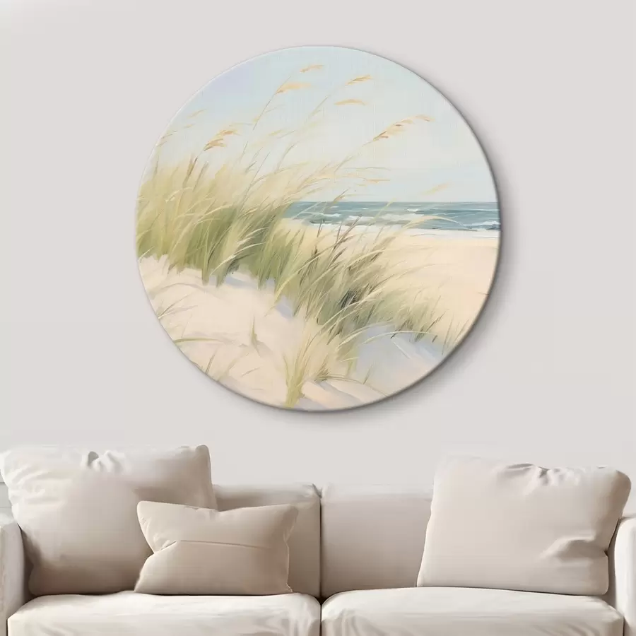  Peintures Bord de mer avec du sable et de l'herbe r44806