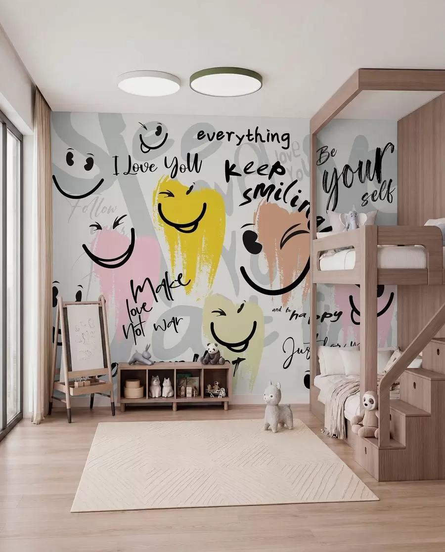 Papier peint photo Sourires et gribouillis w04174