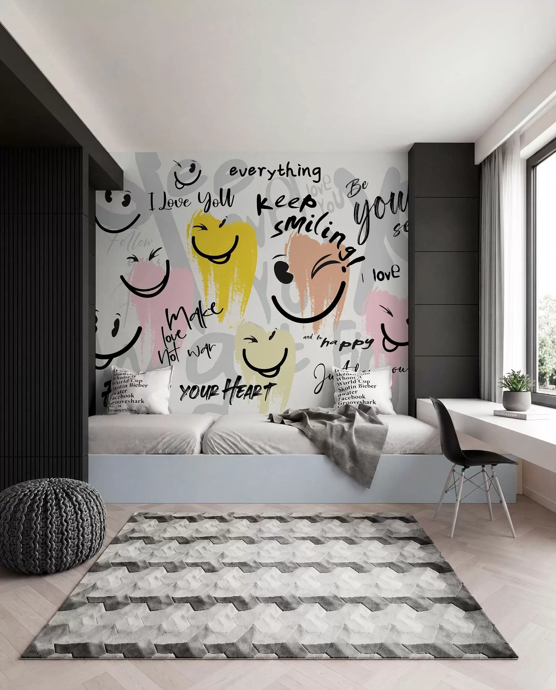 Papier peint photo Sourires et gribouillis w04174