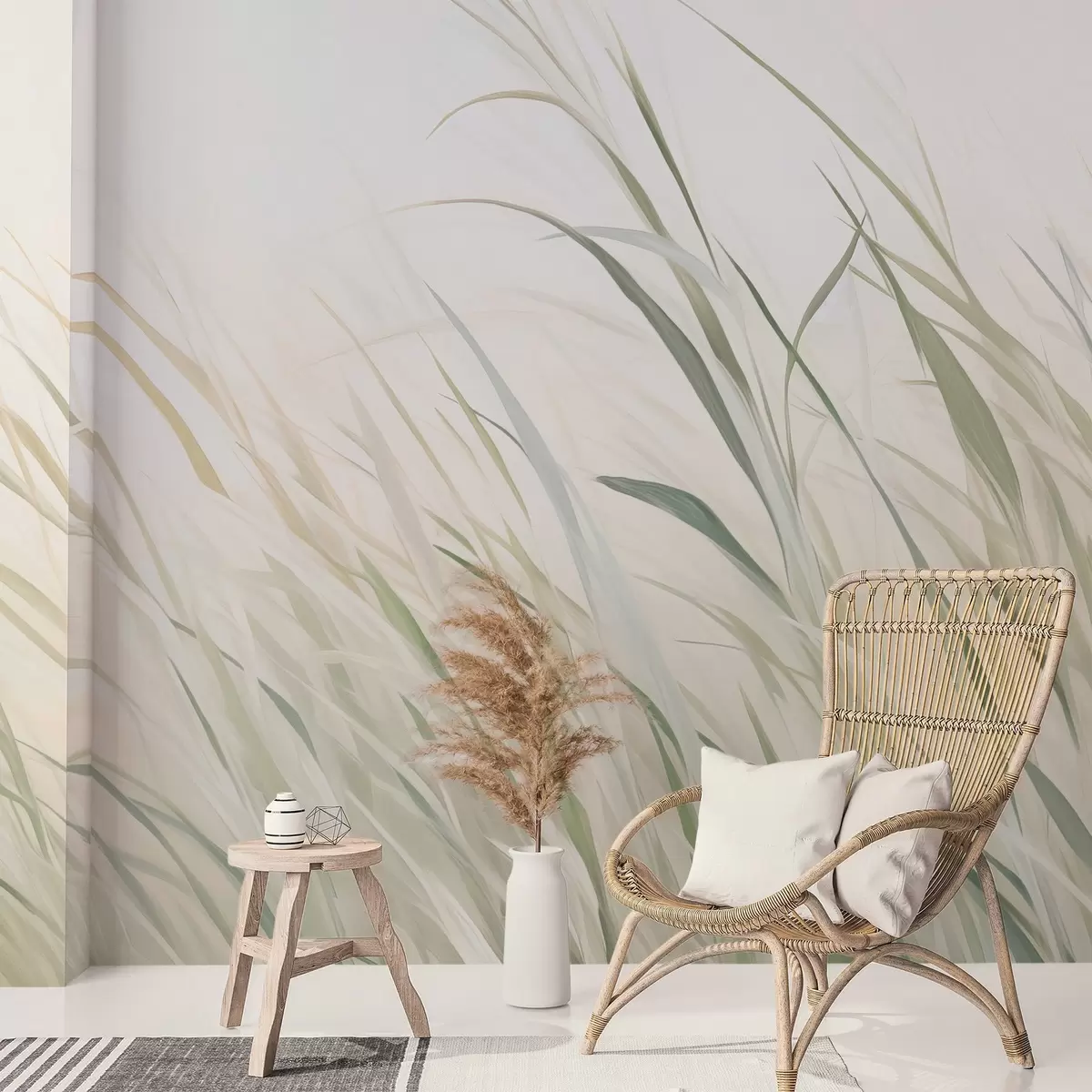 Papier peint photo Peinture d'imitation d'herbe w04175