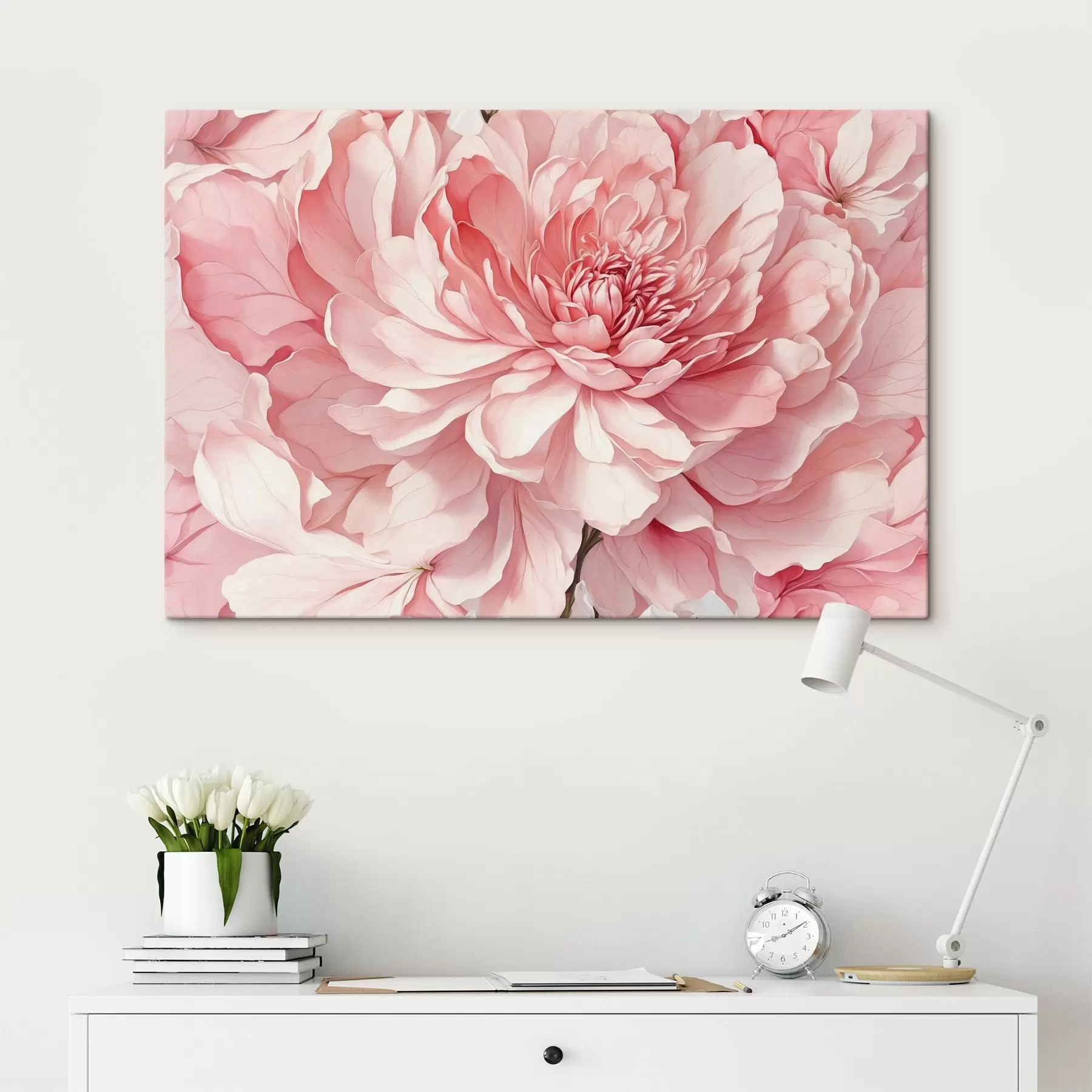 Peintures Pivoine rose en gros plan avec un éclairage doux s44891