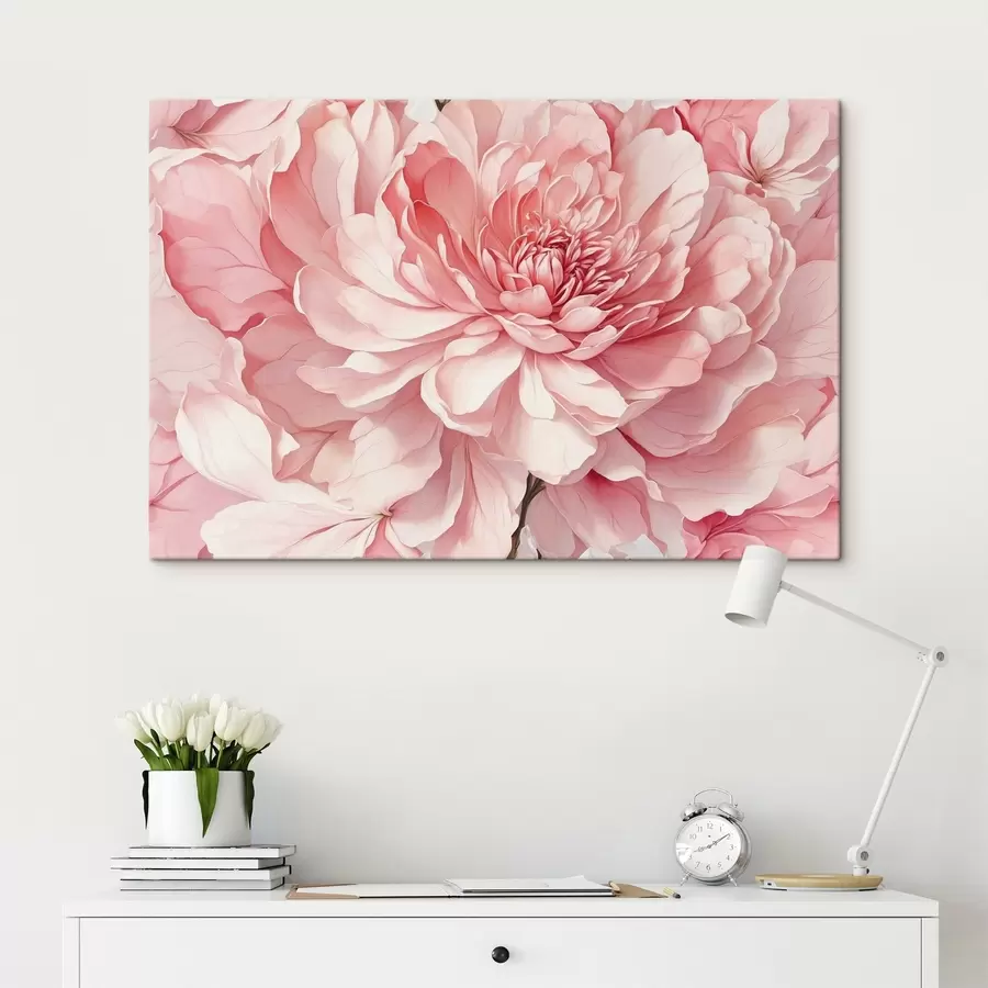  Peintures Pivoine rose en gros plan avec un éclairage doux s44891