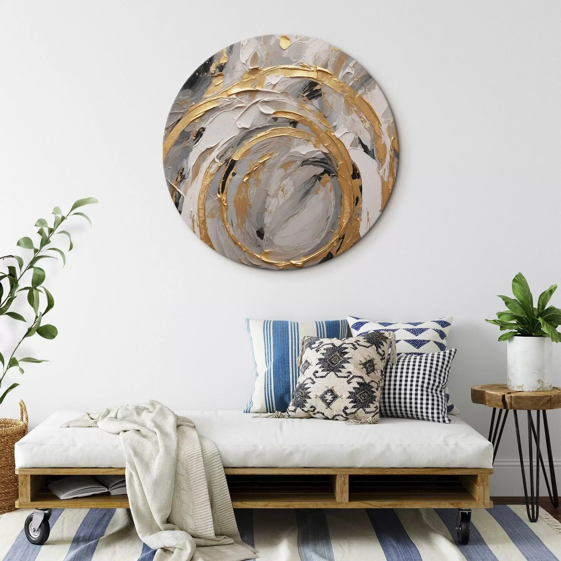  Schilderijen Abstracte textuur met cirkels en pastels r44876