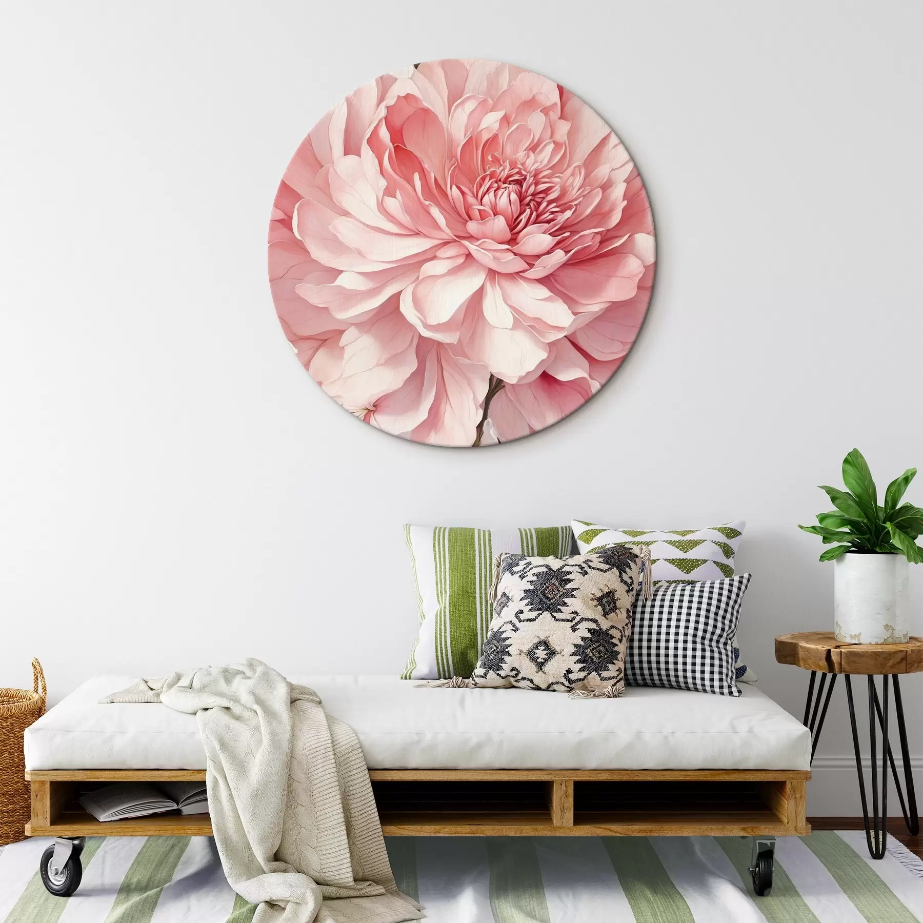  Schilderijen Roze pioenroos close-up met zachte verlichting r44891