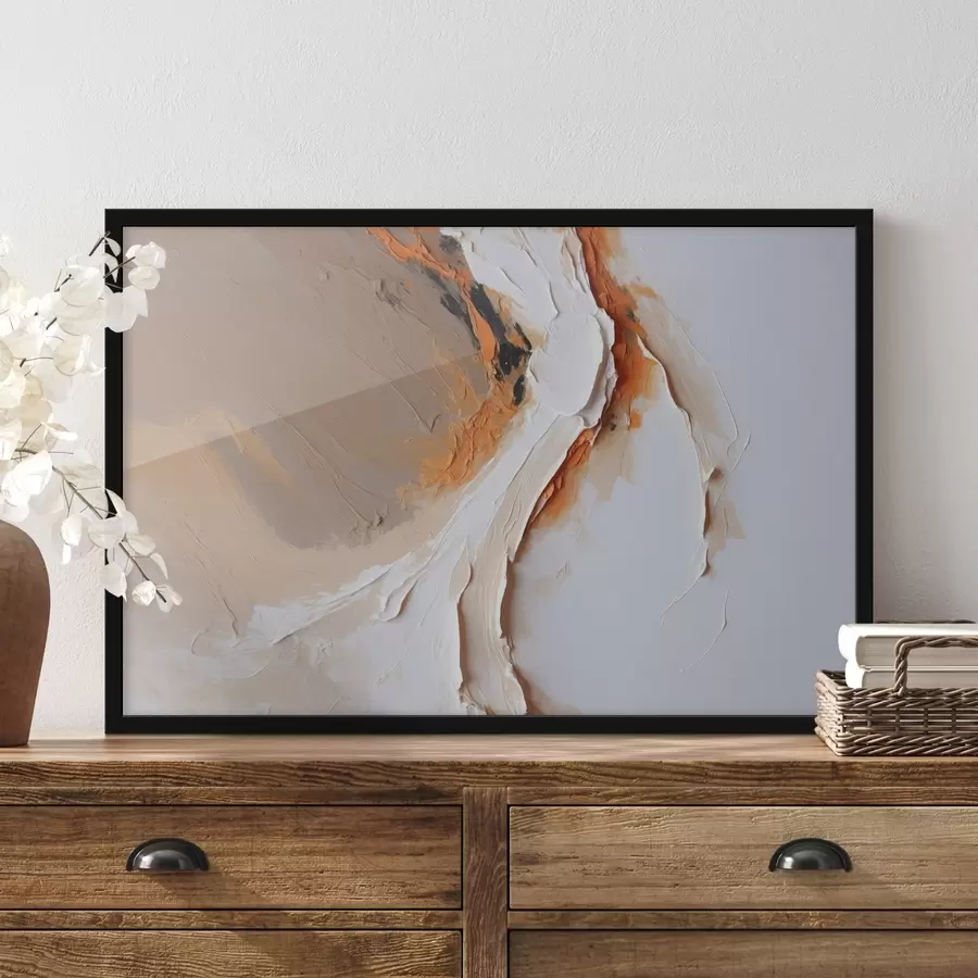 Papier peint photo Pastel doux avec accent orange et traits lisses f44874