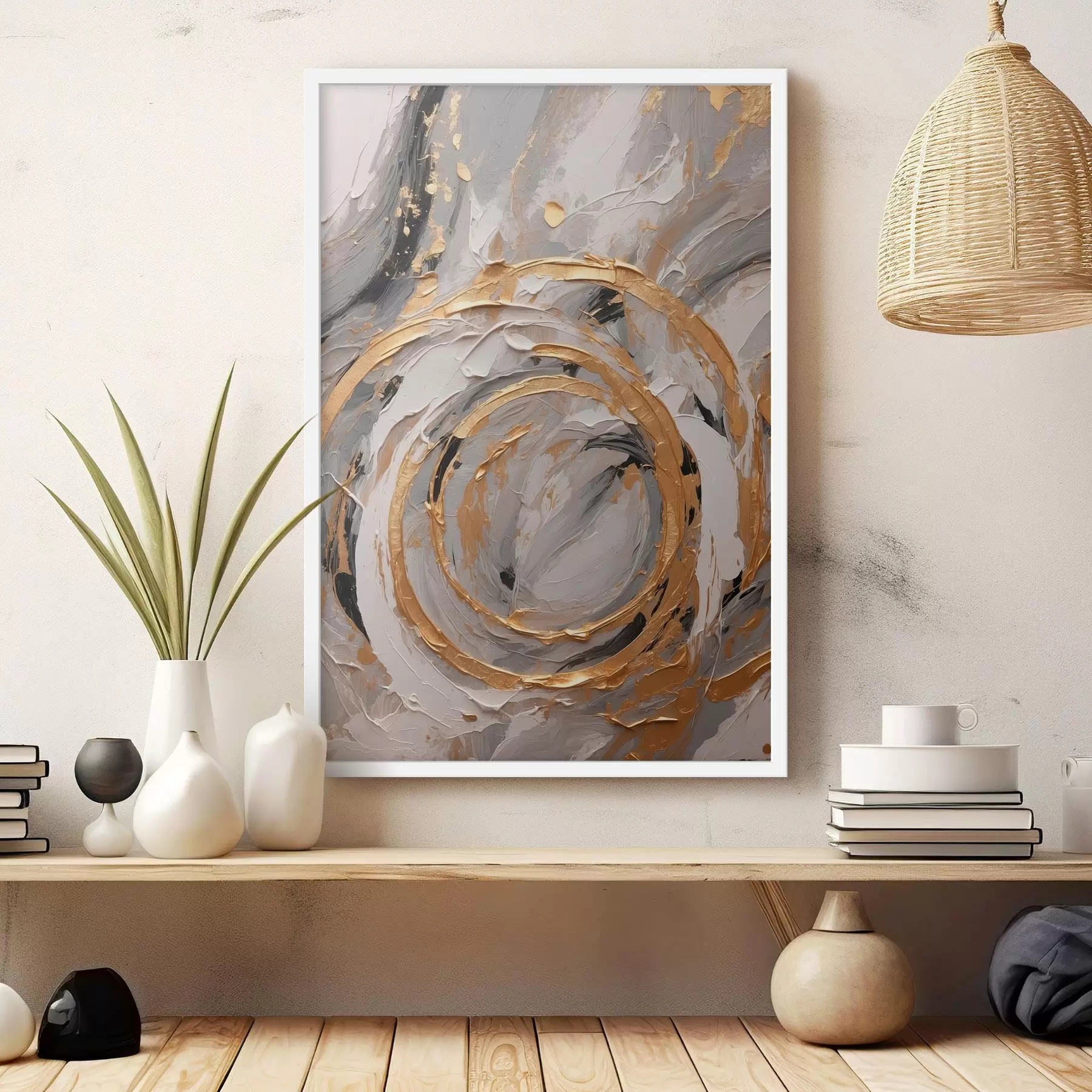 Papier peint photo Texture abstraite avec des cercles et des pastels f44876