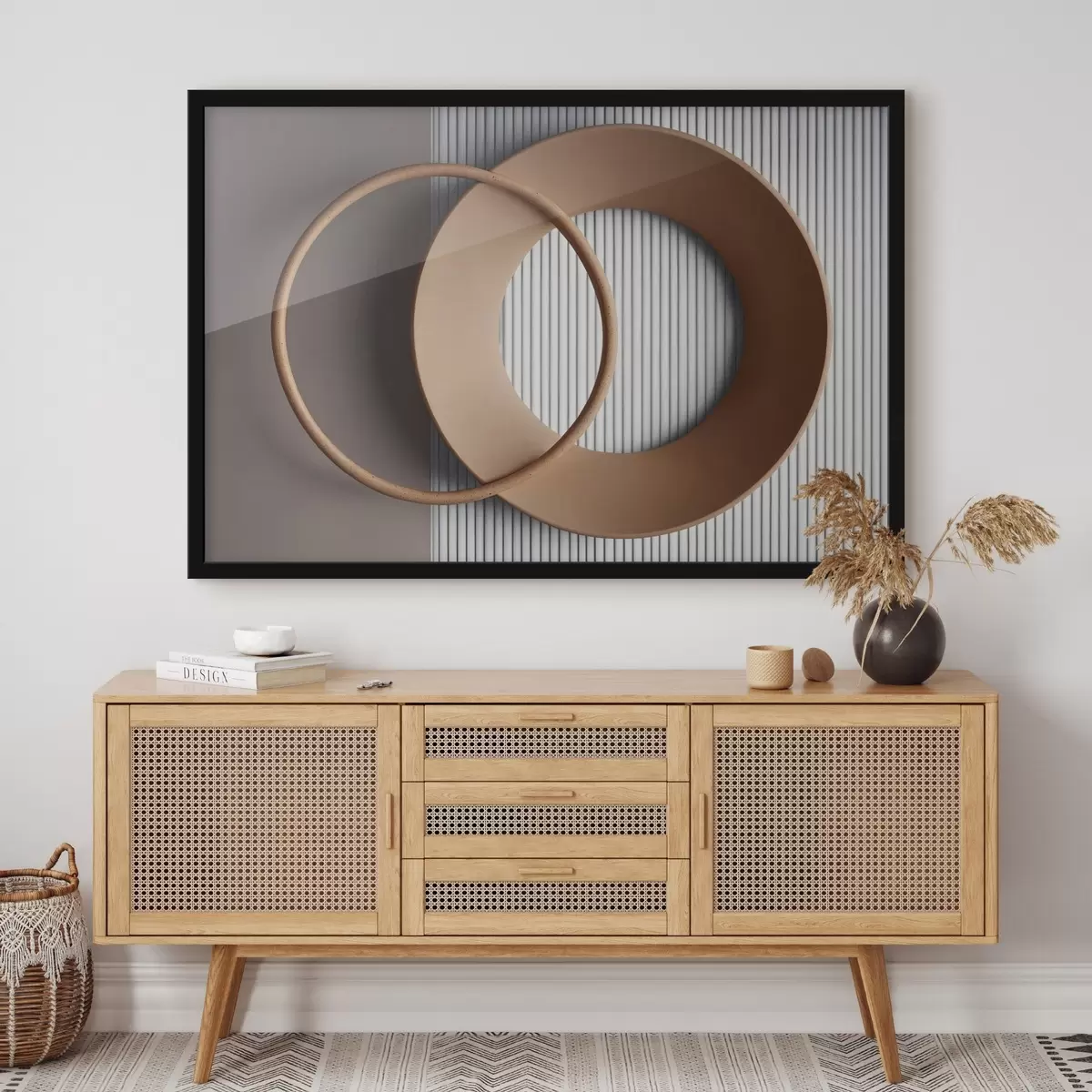 Affiche Chaîne de montagnes brumeuses aux couleurs sourdes f44901