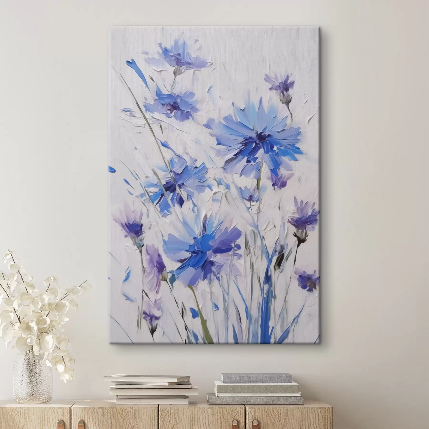 Papier peint photo Peinture d'imitation de bleuets s44831