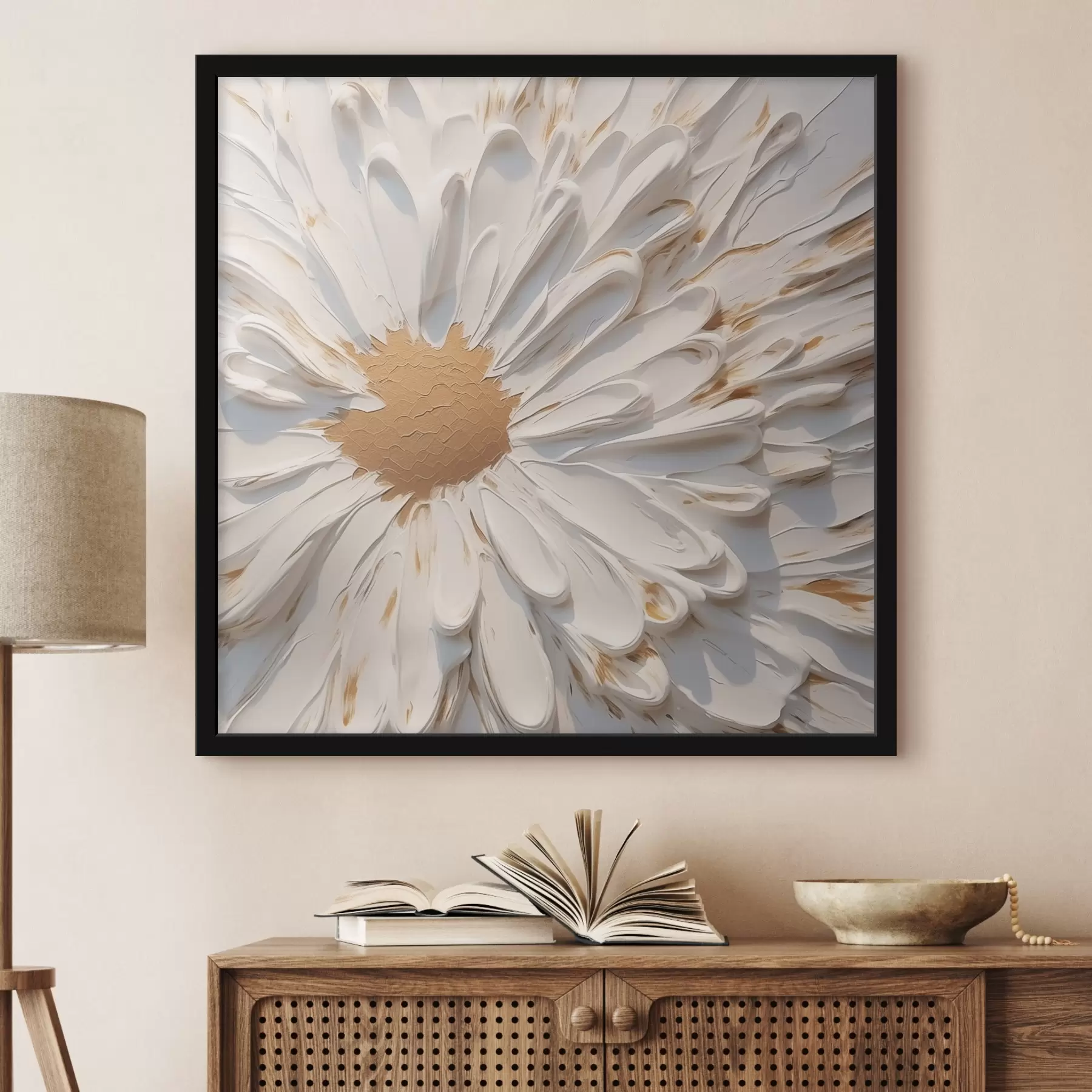 Papier peint photo Peinture imitation camomille f44816