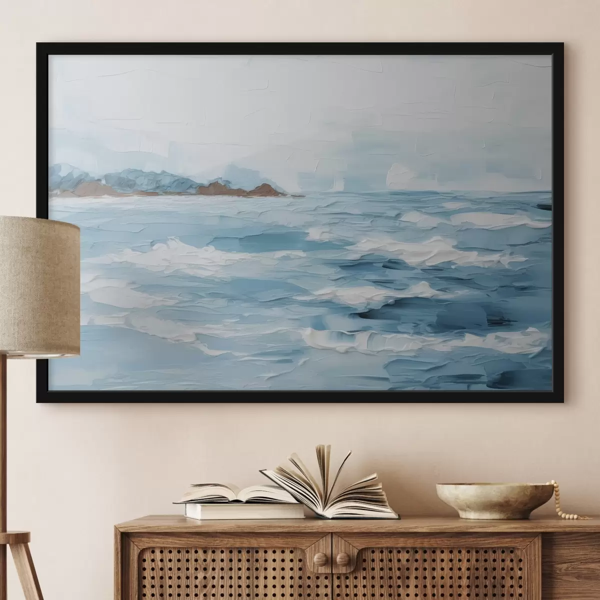 Poster Zee imitatie schilderij f44820